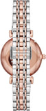 Emporio Armani Gianni T Bar Quartz White Dial Two Tone Steel Strap Watch For Women - AR80035