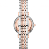 Emporio Armani Gianni T Bar Silver Dial Two Tone Steel Strap Watch for Women - AR11537