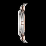 Emporio Armani Gianni T Bar Silver Dial Two Tone Steel Strap Watch for Women - AR11537