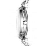Emporio Armani Gianni T Bar White Marble Dial Silver Steel Strap Watch For Women - AR11170