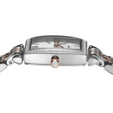 Emporio Armani Gianni T Bar White Mother Of Pearl Dial Two Tone Steel Strap Watch For Women - AR11519