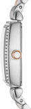 Emporio Armani Gianni T Bar White Mother Of Pearl Dial Two Tone Steel Strap Watch For Women - AR11519