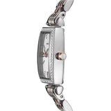 Emporio Armani Gianni T Bar White Mother Of Pearl Dial Two Tone Steel Strap Watch For Women - AR11519