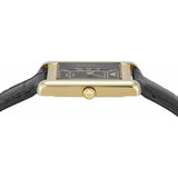 Emporio Armani Gino Black Dial Black Leather Strap Watch for Men - AR11666