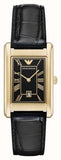 Emporio Armani Gino Black Dial Black Leather Strap Watch for Men - AR11666