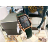 Emporio Armani Gioia Analog Black Mother of Pearl Dial Green Leather Strap Watch For Women - AR11149