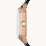 Emporio Armani Gioia Quartz Mother of Pearl Dial Black Leather Strap Watch For Women - AR11390