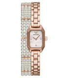 Emporio Armani Giola White Mother of Pearl Dial Rose Gold Steel Strap Watch For Women - AR11147
