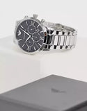 Emporio Armani Giovanni Chronograph Black Dial Silver Steel Strap Watch For Men - AR11208