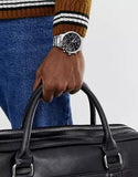 Emporio Armani Giovanni Chronograph Black Dial Silver Steel Strap Watch For Men - AR11208