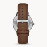 Emporio Armani Giovanni Quartz White Dial Brown Leather Strap Watch For Men - AR11211