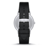 Emporio Armani Kappa Analog Quartz Black Dial Black Leather Strap Watch For Men - AR11013