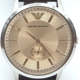 Emporio Armani Kappa Classic Brown Dial Brown Leather Strap Watch For Men - AR9106
