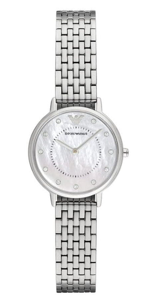 Emporio Armani Kappa Mother of Pearl Dial Silver Mesh Bracelet Watch For Women - AR2511