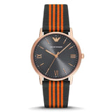 Emporio Armani Kappa Quartz Grey Dial Two Tone Nylon Strap Watch For Men - AR11014