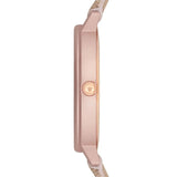 Emporio Armani Kappa Quartz Rose Gold Dial Pink Leather Strap Watch For Women - AR11010