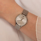 Emporio Armani Kappa Silver Dial Silver Mesh Bracelet Watch For Women - AR11128