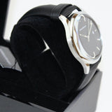 Emporio Armani Lambda Classic Quartz Black Dial Black Leather Strap Watch For Men - AR11020
