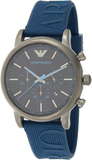 Emporio Armani  Luigi Chronograph Black Dial Blue Rubber Strap Watch For Men - AR11023