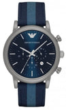 Emporio Armani Luigi Chronograph Quartz Blue Dial Blue Nylon Strap Watch For Men - AR1949