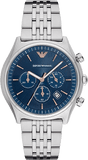 Emporio Armani Luigi Chronograph Quartz Blue Dial Silver Steel Strap Watch For Men - AR1974