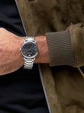 Emporio Armani Luigi Quartz Black Dial Silver Steel Strap Watch For Men - AR2499