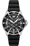 Emporio Armani Meccanico Automatic Black Dial Black Silicone Strap Watch For Men - AR60062