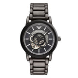 Emporio Armani Meccanico Automatic Black Dial Black Steel Strap Watch For Men - AR60010