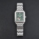 Emporio Armani Meccanico Automatic Green Dial Silver Steel Strap Watch For Men - AR60067