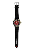Emporio Armani Meccanico Automatic Red Dial Black Silicon Strap Watch For Men - AR60070
