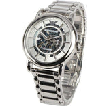 Emporio Armani Meccanico Automatic Silver Dial Silver Steel Strap Watch for Men - AR60006