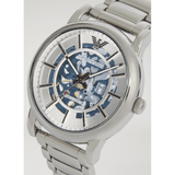 Emporio Armani Meccanico Automatic Silver Dial Silver Steel Strap Watch for Men - AR60006