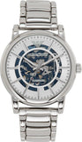 Emporio Armani Meccanico Automatic Silver Dial Silver Steel Strap Watch for Men - AR60006