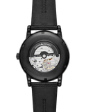 Emporio Armani Meccanico Automatic Skeleton Dial Black Leather Strap Watch For Men - AR60008