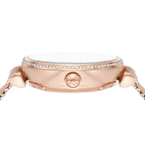 Emporio Armani Meccanico Automatic White Dial Rose Gold Mesh Strap Watch For Women - AR60063