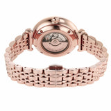 Emporio Armani Meccanico Crystals Black Dial Rose Gold Steel Strap Watch For Women - AR60043