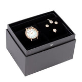 Emporio Armani Mia Mother of Pearl Dial Black Leather Strap Watch for Women - AR11598