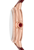 Emporio Armani Mia Mother of Pearl Dial Red Leather Strap Watch for Women - AR11646