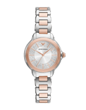 Emporio Armani Mia Three-Hand Analog Crystal Silver Dial Two Tone Steel Strap Watch For Women - AR11643