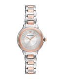 Emporio Armani Mia Three-Hand Analog Crystal Silver Dial Two Tone Steel Strap Watch For Women - AR11643