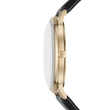 Emporio Armani Minimalist Green Dial Black Leather Strap Watch for Men - AR11601