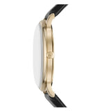 Emporio Armani Minimalist Green Dial Black Leather Strap Watch for Men - AR11601