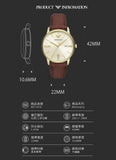 Emporio Armani Minimalist Quartz Gold Dial Brown Leather Strap Watch for Men - AR11610
