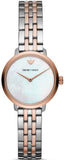 Emporio Armani Modern Slim Analog Mother of Pearl Dial Two Tone Steel Strap Watch For Women - AR11157