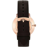 Emporio Armani Modern Slim Analog Silver Dial Brown Leather Strap Watch For Men - AR11163