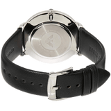 Emporio Armani Modern Slim Quartz Grey Dial Black Leather Strap Watch For Men - AR11162