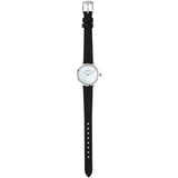 Emporio Armani Modern White Dial Black Leather Strap Watch For Women - AR11159