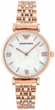 Emporio Armani Mother of Pearl Dial Rose Gold Steel Strap Watch For Women - AR11110