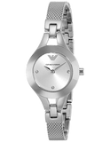 Emporio Armani Quartz Silver Dial Silver Steel Strap Watch For Women - AR7361