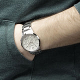 Emporio Armani Renato Chronograph Cream Dial Silver Steel Strap Watch For Men - AR2458
